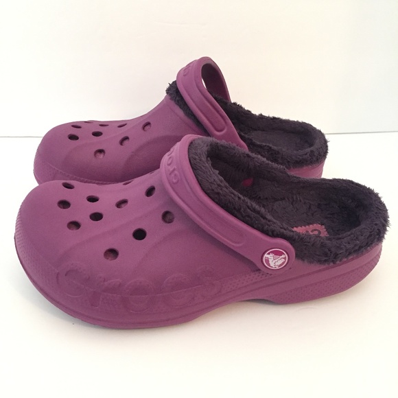 CROCS Shoes | Crocs Lined Purple Clogs 